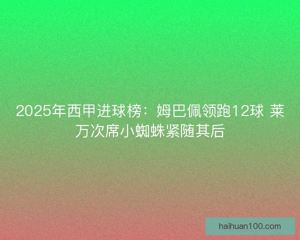 2025年西甲进球榜：姆巴佩领跑12球 莱万次席小蜘蛛紧随其后